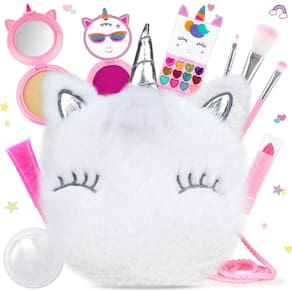 Conjunto de maquiagem PERRYHOME Unicorn Cute Kids com mini bolsa de moedas 3+