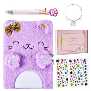 Diário PJDRLLC para meninas com fechadura e chaves, caderno A5 com caneta