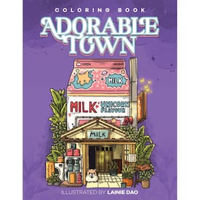 Livro de colorir Adorable Town Series para adultos