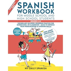 Apostila de espanhol do ensino fundamental e médio de 6 a 12 anos com áudio