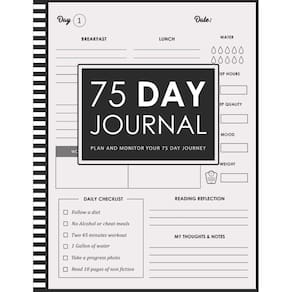 Planejador motivacional de 75 dias do Journal and Challenge Tracker