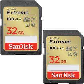 Cartão de memória SanDisk Extreme 32GB UHS-I U3 SDHC, pacote com 2 unidades