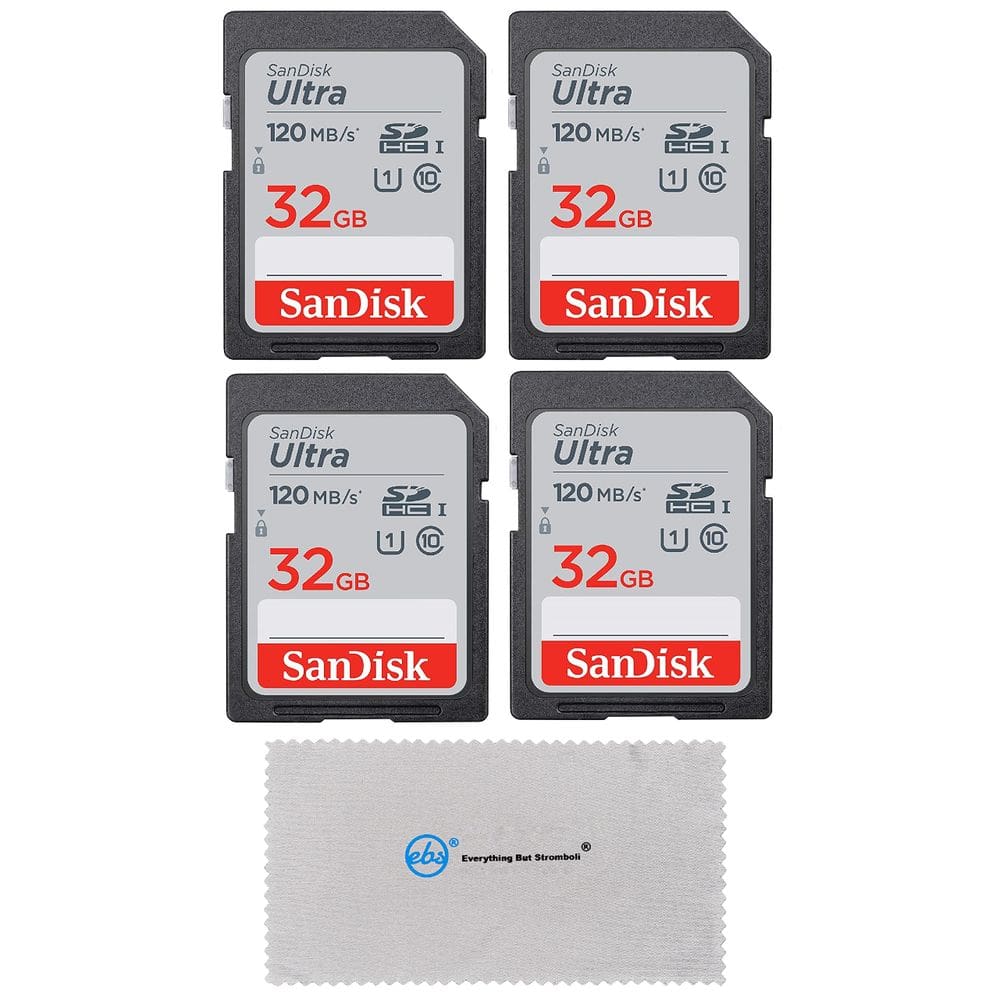 Cartão de memória SanDisk Ultra SD 32GB (pacote com 4) Classe 10 120MB/s