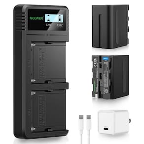 Conjunto de baterias Neewer 10050mAh NP-F970 com carregador rápido PD de 20W