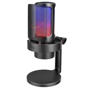 Microfone para jogos FIFINE A8 USB PC para streaming com RGB
