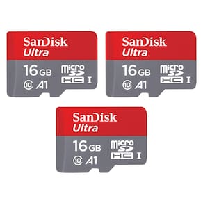 [Cartão de memória] SanDisk Ultra microSDHC UHS-I 16GB (3x16GB)