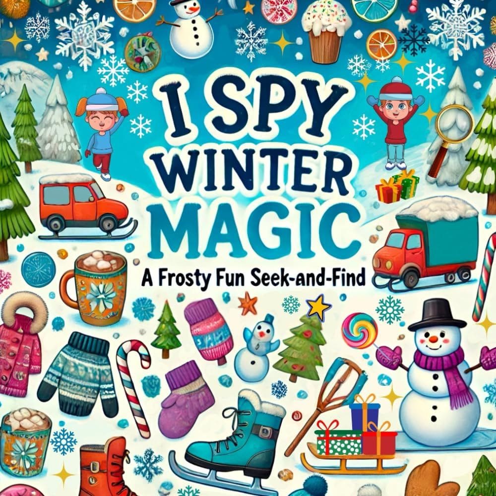 Livro de atividades I Spy Winter Magic Seek and Find para crianças