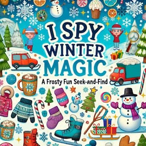Livro de atividades I Spy Winter Magic Seek and Find para crianças