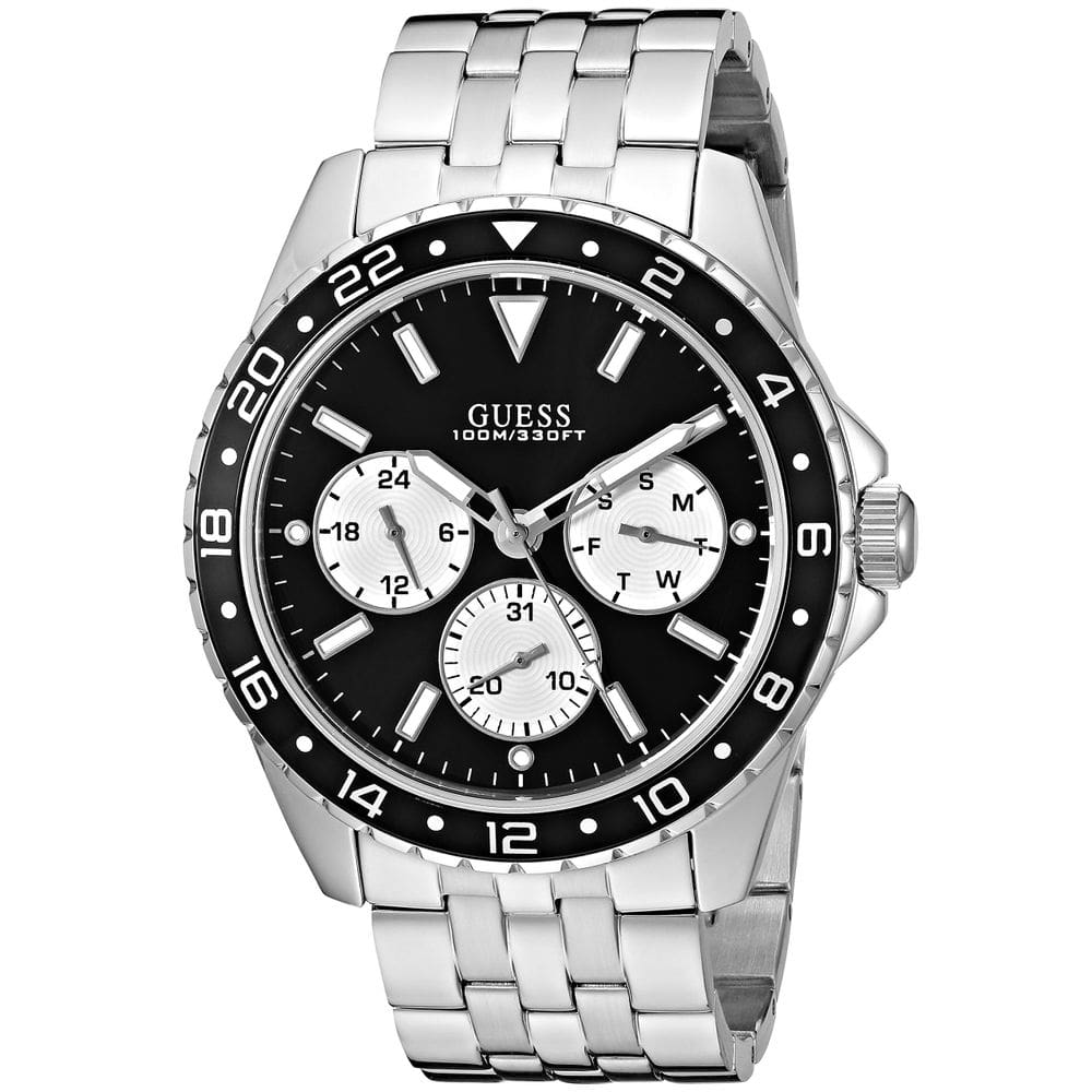 Relógio GUESS U1107G1 em aço inoxidável com dia, data e 24h
