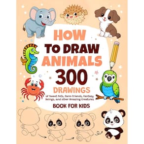 Livro Como desenhar animais 300 desenhos para crianças