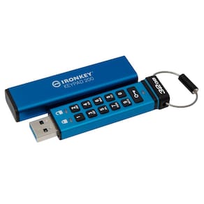 Teclado USB Kingston Ironkey 200 criptografado 32GB azul