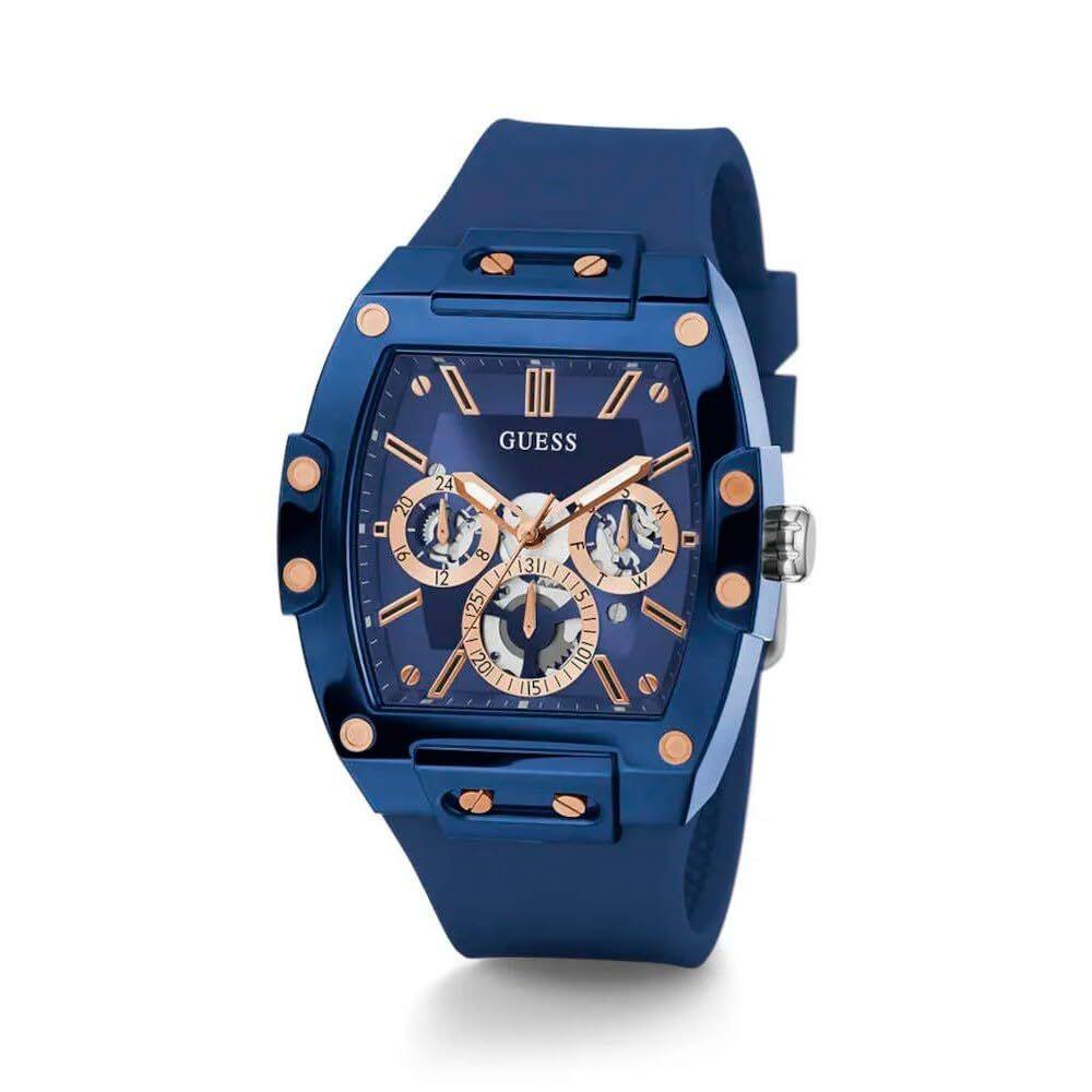 Relógio GUESS GW0203G7 de quartzo analógico para homens, pulseira de silicone