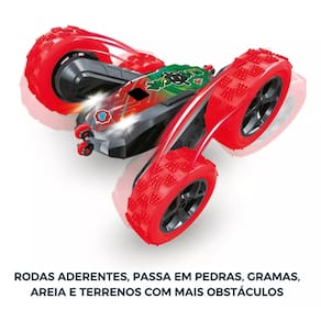 Carrinho Controle Remoto Flipcar Polibrinq 4x4 Gira Anda Dos 2 Lados Radical