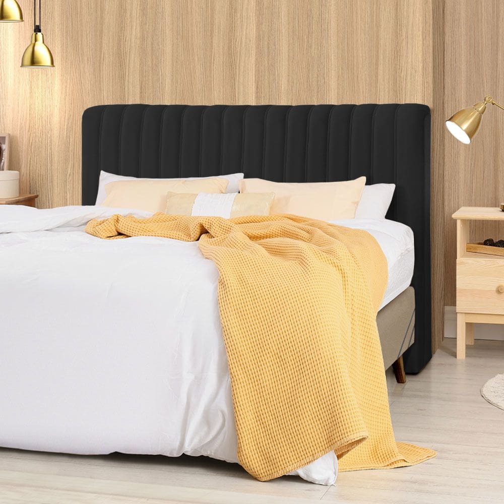 Cabeceira Cama Box King 1,93m Estofada Havai Veludo Preto
