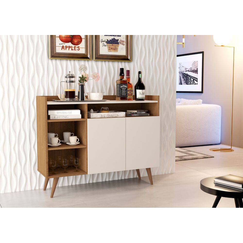 Aparador Balcão Buffet Celta Retro 2 Portas Freijó com OffWhite - Rede Móveis