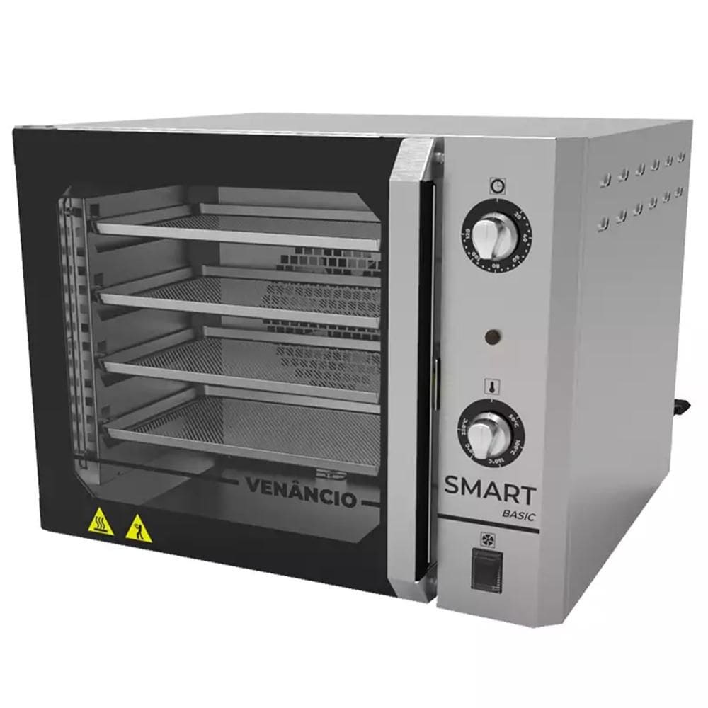 Forno Industrial Elétrico Convector Venâncio Smart Basic 4 Esteiras Inox Escovado 127V FCSB4E