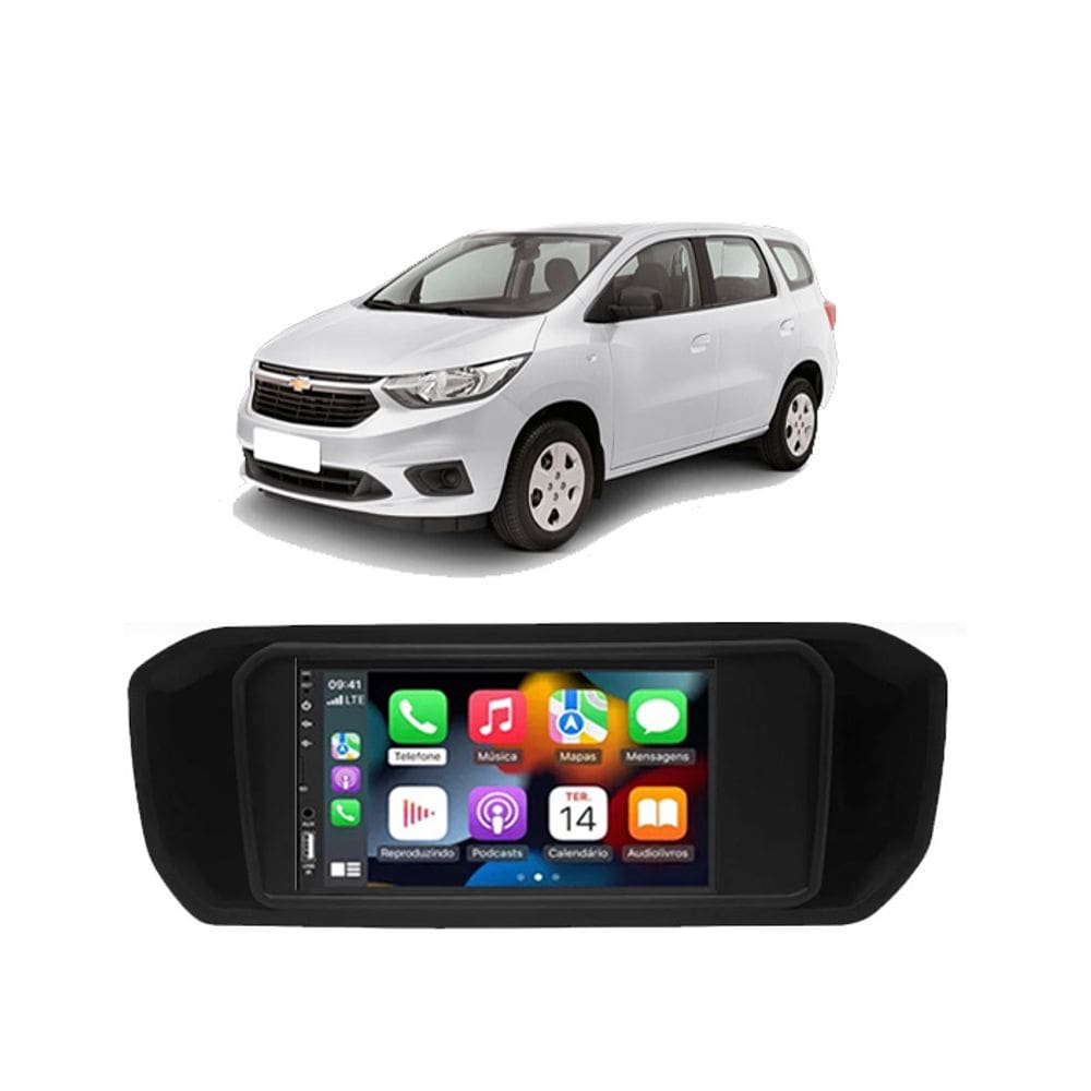 Kit Multimídia Spin LS LT 2019 / 2024 7 Pol CarPlay AndroidAuto USB BT - Roadstar 708BR