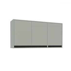 Armário Aéreo Cozinha 120 Cm Koya 3 Portas Verde Oliva - Politorno