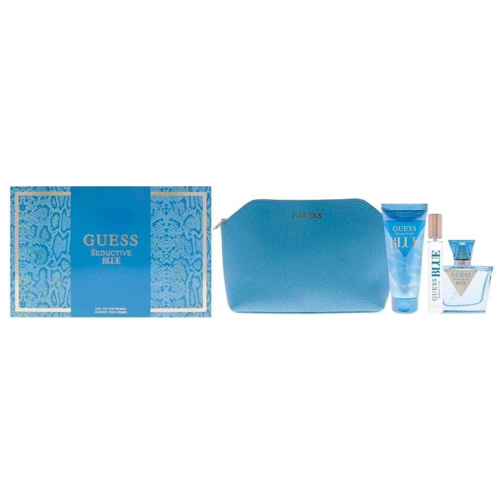 Conjunto de presente Perfume Guess Seductive Blue para mulheres, 4 unidades
