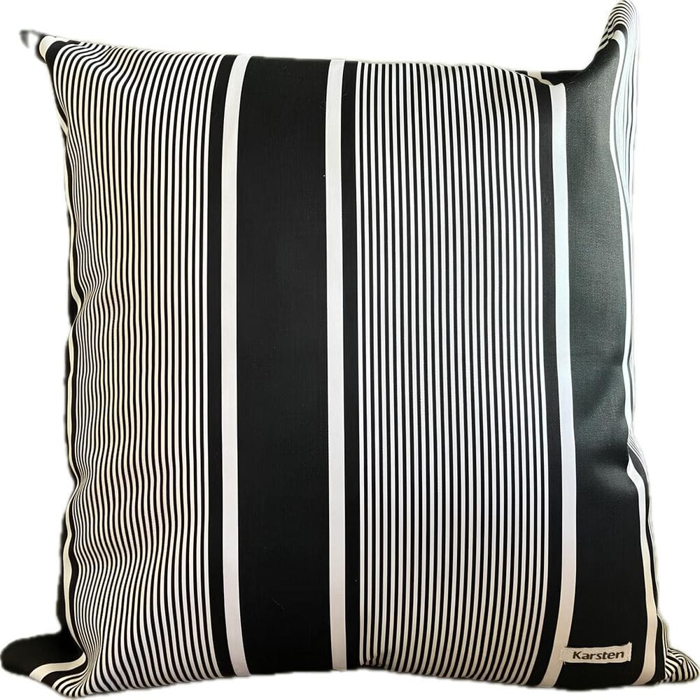 Capa de Almofada 43x43 cm Karsten Listrada Preto e Branco