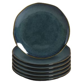 Jogo de Pratos de Sobremesa de Cerâmica Stoneware Orgânico Oceano 6 peças - Porto Brasil