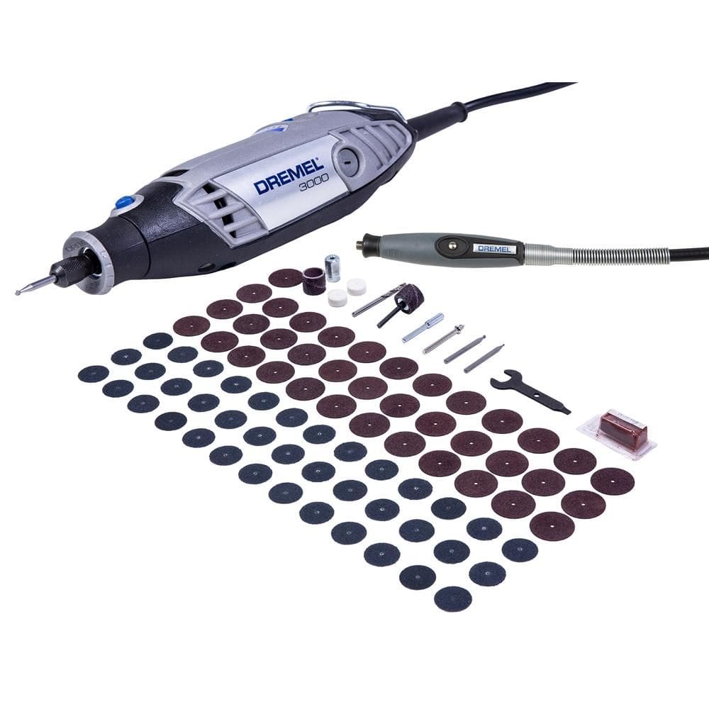 Microrretífica Elétrica Dremel 3000 90W 82 Acessórios e 1 Acoplamento Eixo Flexível