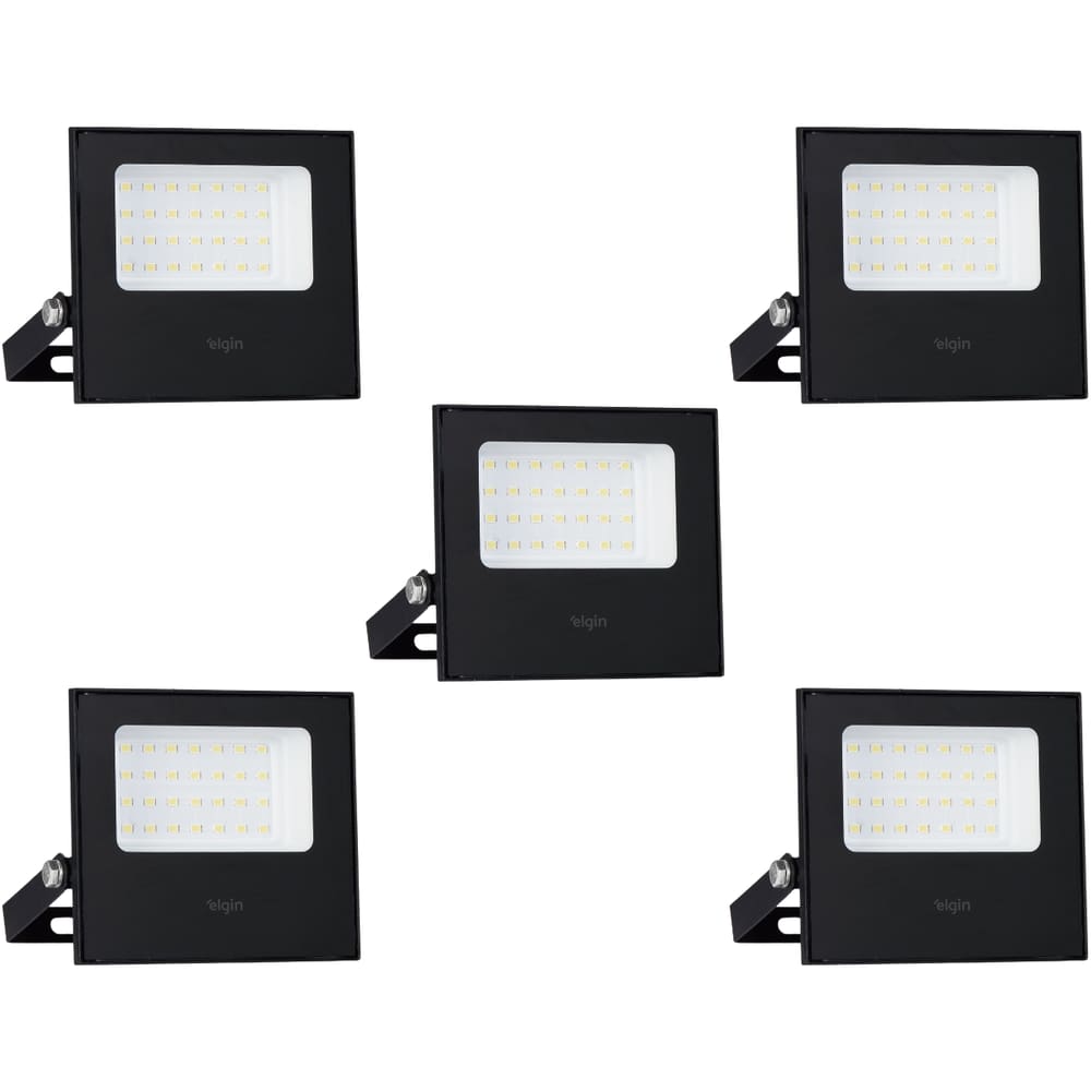 Kit 5 Projetor Led Elgin Refletor 50W 6500K Bivolt