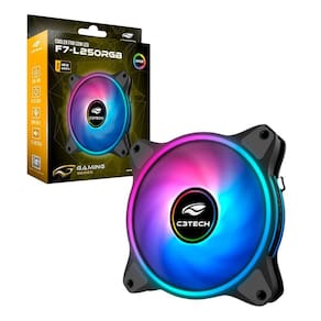 Cooler Fan C3Tech F7-L250Rgb, 120Mm, Conector Argb 6 Pinos