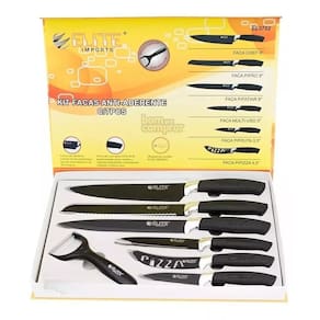 Faqueiro Kit De Facas Anti-Aderente Com 7 Peças Elite