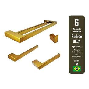 Kit Acessórios Banheiro Guriri 80Cm Red Gold Pd Deca 4 Peças