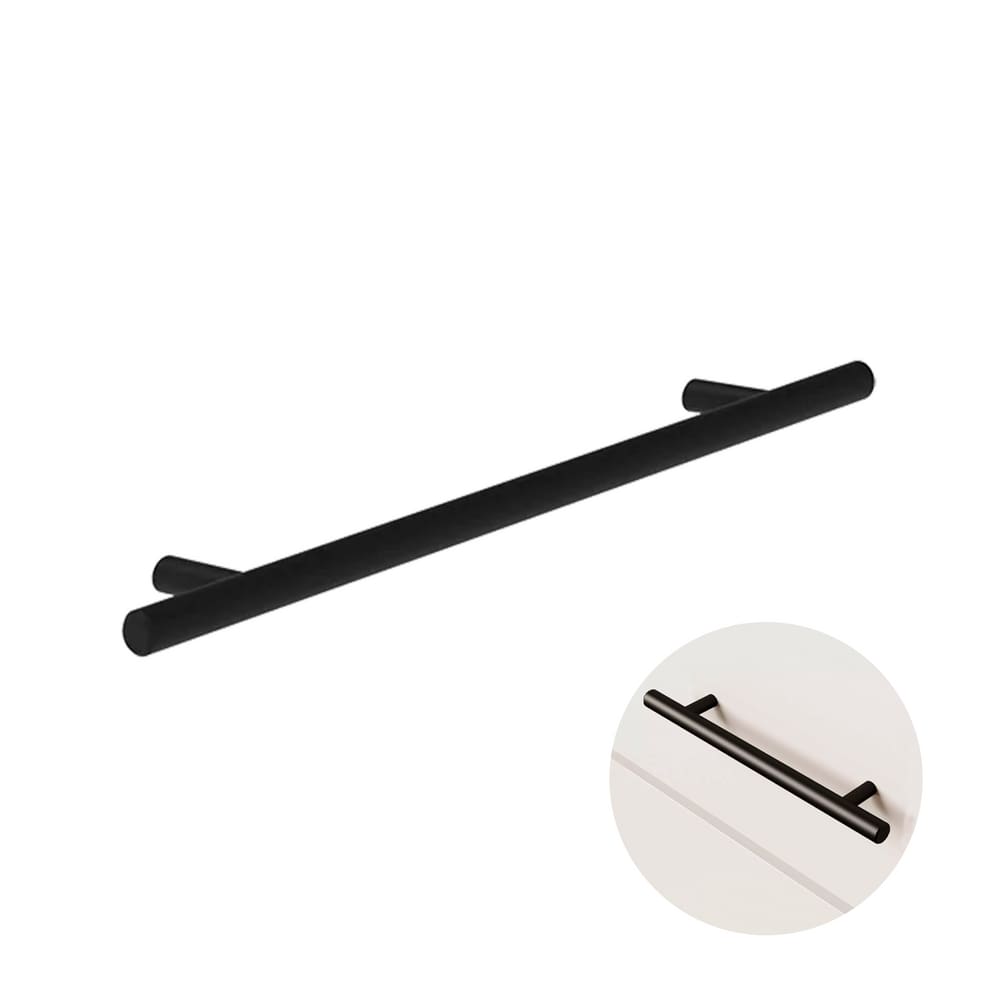 Puxador Dísia 160 Mm Haste Redondo Inox Preto
