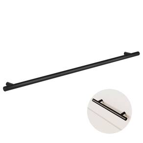 Puxador Dísia 448 Mm Haste Redondo Inox Preto