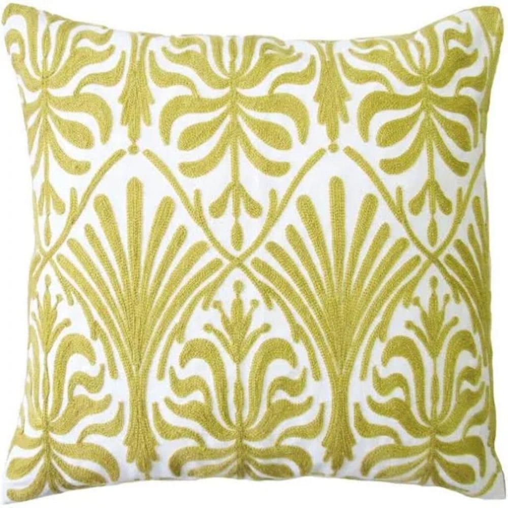 Capa de Almofada 45x45cm Jolitex Grega Atenas Bordada - Amarela