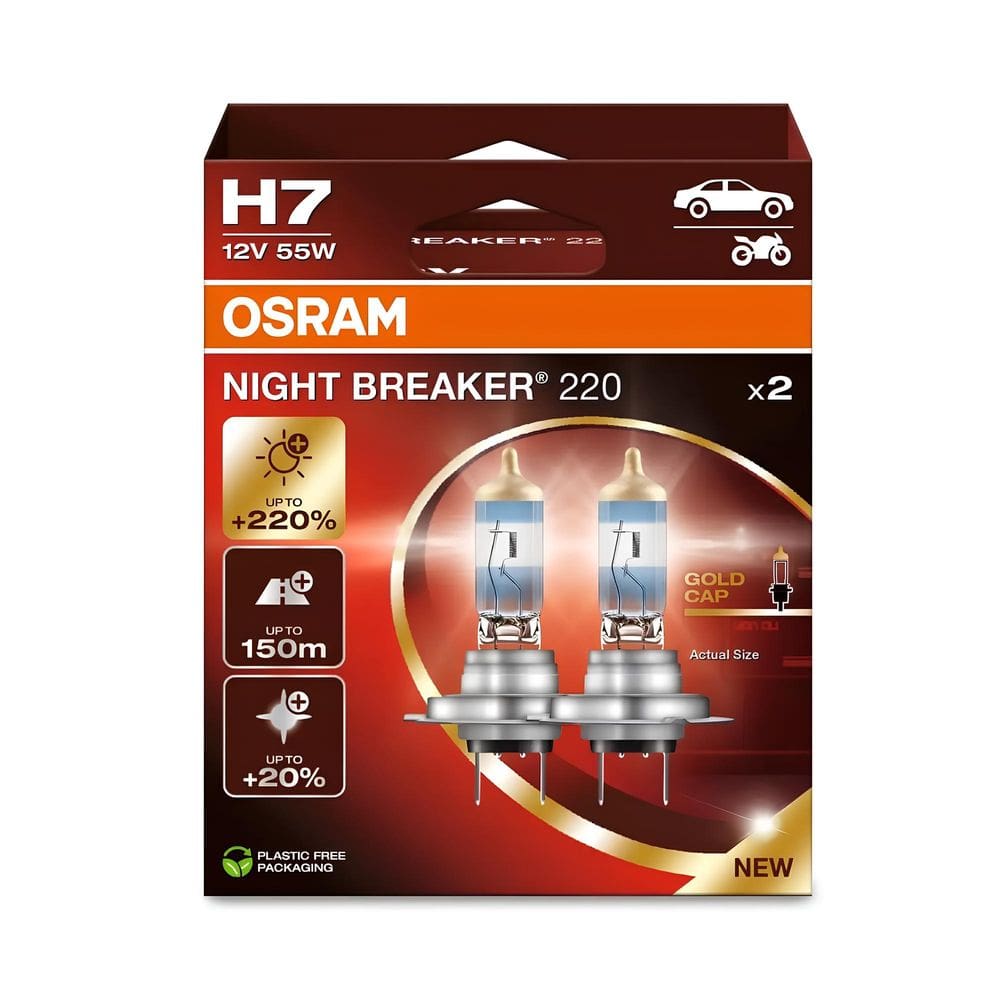 Par De Lâmpada Osram Night Breaker 220 H7 55w 12v