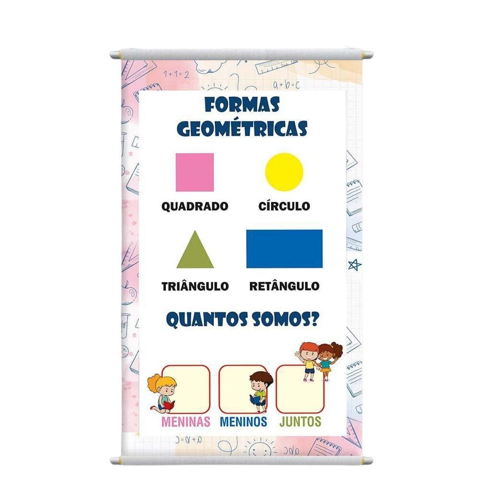 Banner Didático Escolar Formas Geométricas 120X65Cm