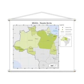 Banner Mapa Escolar Região Norte Geografia 100X80Cm
