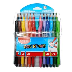 Kit Color Peps Giz Cera+ Lápis Cor+ Canetinhas Hidrográficas