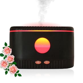 Umidificador De Ar Luminaria Fogueira USB Difusor Aromatizador Preto