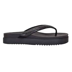 Sandália chinelo Preto Papete Calce Fácil Brilho Strass Moda
