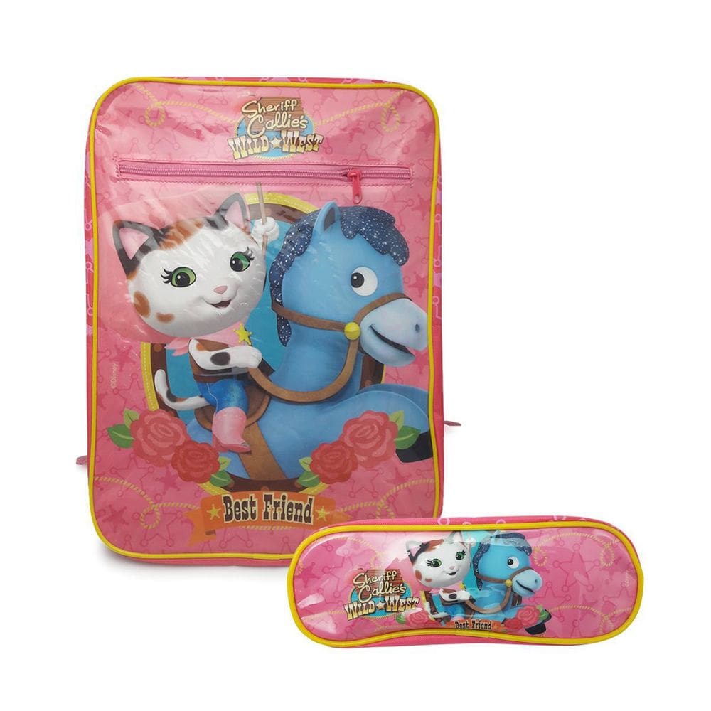 Kit Escolar Xerife Callie Mochila + Estojo Duplo Infantil