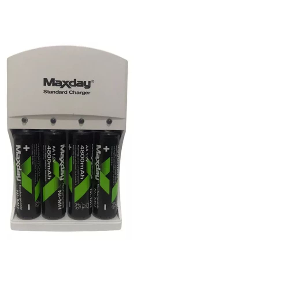 Carregador De Pilhas Palito E Média Com 4 Pilhas Aa 4800mah