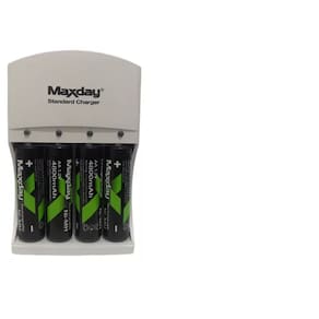 Carregador De Pilhas Palito E Média Com 4 Pilhas Aa 4800mah