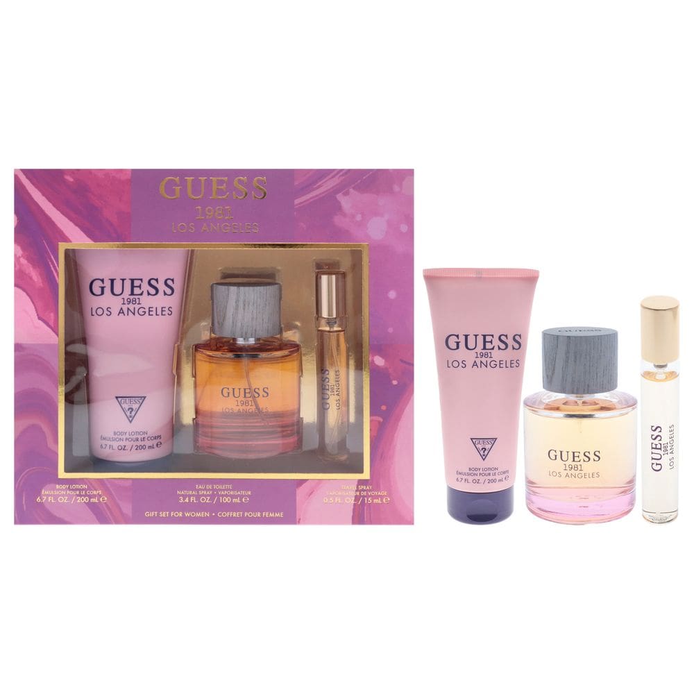 Conjunto de presente Perfume Guess 1981 Los Angeles para mulheres de 100 ml, 3 peças