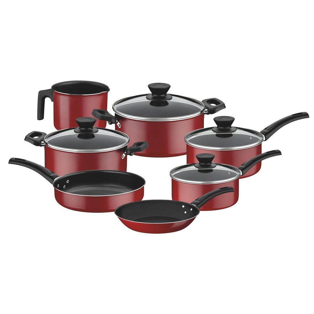 Jogo De Panelas Tramontina 7Pc Teflon Antiaderente Vermelho