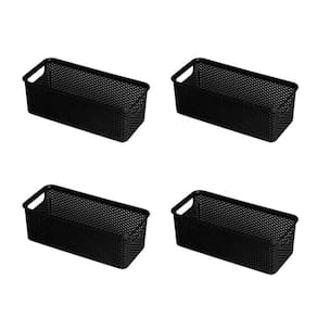 Kit 4 Cestos Organizadores Preto Armário Cozinha