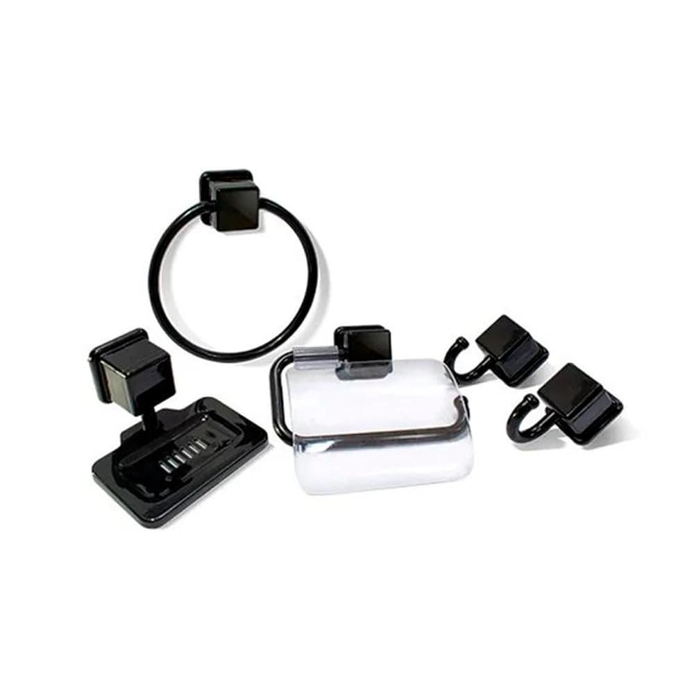 Kit Acessórios De Banheiro 5 Peças Preto