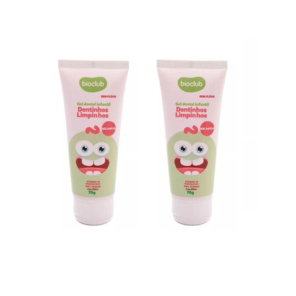 Gel Dental Infantil Kit Sem Flúor Melancia Vegano Bioclub70g