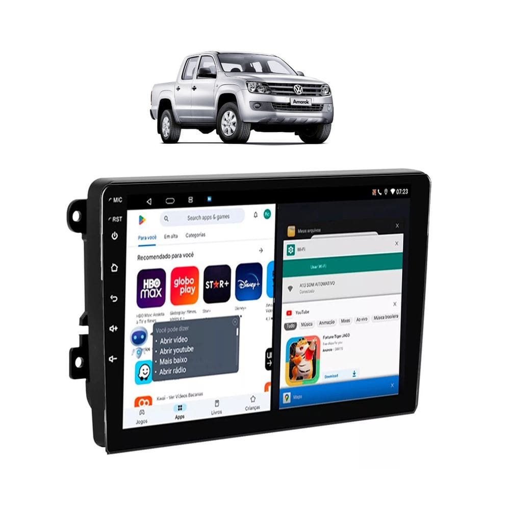 Kit Multimídia Amarok 2010 / 2016 Android 9 Pol 2/32Gb Carplay Gps WiFi Rádio Bt - Vision 8990CP