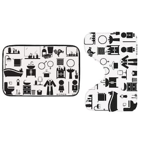 Kit Para Banheiro Art House 2 Peças Preto e Branco