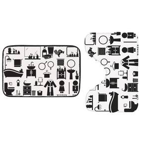Kit Para Banheiro Art House 2 Peças Preto e Branco